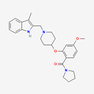 [4-methoxy-2-[1-[(3-methyl-1H-indol-2-yl)methyl]piperidin-4-yl]oxyphenyl]-pyrrolidin-1-ylmethanone