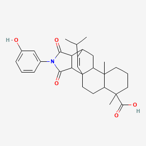 15-(3-hydroxyphenyl)-19-isopropyl-5,9-dimethyl-14,16-dioxo-15-azapentacyclo[10.5.2.0~1,10~.0~4,9~.0~13,17~]nonadec-18-ene-5-carboxylic acid