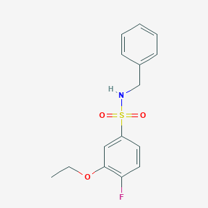 molecular formula C15H16FNO3S B497573 N-benzyl-3-ethoxy-4-fluorobenzenesulfonamide CAS No. 835888-53-4
