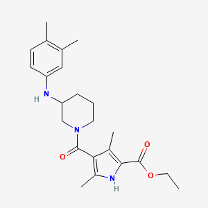 molecular formula C23H31N3O3 B4975741 ethyl 4-({3-[(3,4-dimethylphenyl)amino]-1-piperidinyl}carbonyl)-3,5-dimethyl-1H-pyrrole-2-carboxylate 