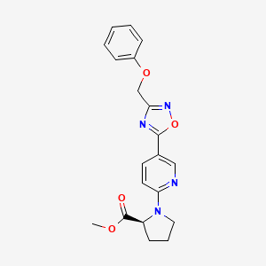 molecular formula C20H20N4O4 B4975781 methyl 1-{5-[3-(phenoxymethyl)-1,2,4-oxadiazol-5-yl]-2-pyridinyl}-L-prolinate 