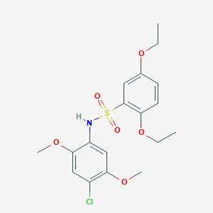 molecular formula C18H22ClNO6S B497579 N-(4-chloro-2,5-dimethoxyphenyl)-2,5-diethoxybenzenesulfonamide CAS No. 902249-18-7