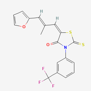 5-[3-(2-furyl)-2-methyl-2-propen-1-ylidene]-2-thioxo-3-[3-(trifluoromethyl)phenyl]-1,3-thiazolidin-4-one