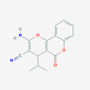 molecular formula C16H14N2O3 B4975817 2-amino-4-isopropyl-5-oxo-4H,5H-pyrano[3,2-c]chromene-3-carbonitrile CAS No. 5612-03-3