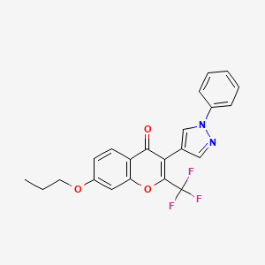 3-(1-phenyl-1H-pyrazol-4-yl)-7-propoxy-2-(trifluoromethyl)-4H-chromen-4-one