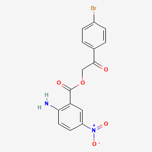 molecular formula C15H11BrN2O5 B4975847 2-(4-bromophenyl)-2-oxoethyl 2-amino-5-nitrobenzoate 