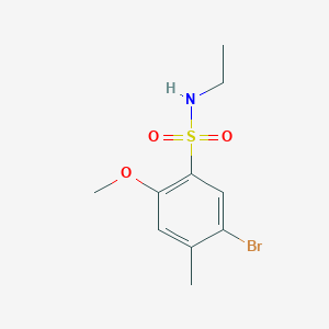 molecular formula C10H14BrNO3S B497586 5-bromo-N-ethyl-2-methoxy-4-methylbenzenesulfonamide 