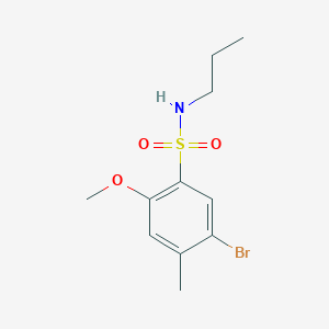 molecular formula C11H16BrNO3S B497589 5-bromo-2-methoxy-4-methyl-N-propylbenzenesulfonamide 