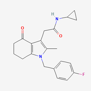 N-cyclopropyl-2-[1-(4-fluorobenzyl)-2-methyl-4-oxo-4,5,6,7-tetrahydro-1H-indol-3-yl]acetamide