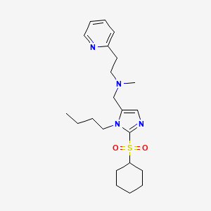 molecular formula C22H34N4O2S B4975903 N-{[1-butyl-2-(cyclohexylsulfonyl)-1H-imidazol-5-yl]methyl}-N-methyl-2-(2-pyridinyl)ethanamine 