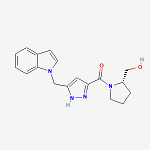 ((2S)-1-{[5-(1H-indol-1-ylmethyl)-1H-pyrazol-3-yl]carbonyl}-2-pyrrolidinyl)methanol