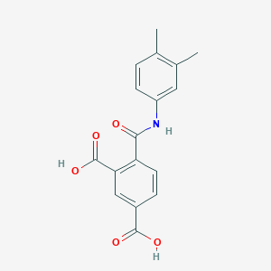 molecular formula C17H15NO5 B497599 4-[(3,4-Dimethylanilino)carbonyl]isophthalic acid 