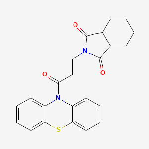 molecular formula C23H22N2O3S B4976013 2-[3-oxo-3-(10H-phenothiazin-10-yl)propyl]hexahydro-1H-isoindole-1,3(2H)-dione 