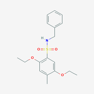 molecular formula C18H23NO4S B497602 N-benzyl-2,5-diethoxy-4-methylbenzenesulfonamide CAS No. 873587-14-5
