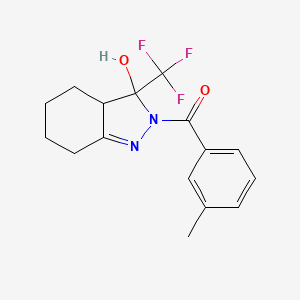 2-(3-methylbenzoyl)-3-(trifluoromethyl)-3,3a,4,5,6,7-hexahydro-2H-indazol-3-ol