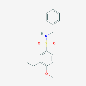 molecular formula C16H19NO3S B497604 N-benzyl-3-ethyl-4-methoxybenzenesulfonamide CAS No. 873587-33-8