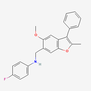 (4-fluorophenyl)[(5-methoxy-2-methyl-3-phenyl-1-benzofuran-6-yl)methyl]amine