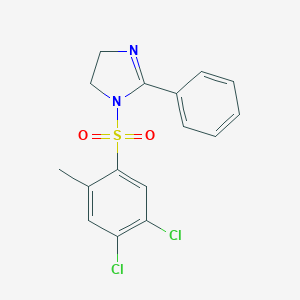 molecular formula C16H14Cl2N2O2S B497605 1-((4,5-dichloro-2-methylphenyl)sulfonyl)-2-phenyl-4,5-dihydro-1H-imidazole CAS No. 873580-22-4