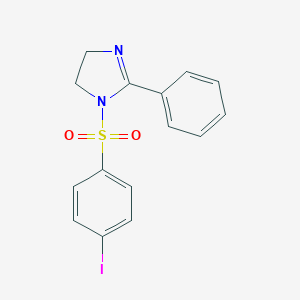 molecular formula C15H13IN2O2S B497606 1-(4-iodobenzenesulfonyl)-2-phenyl-4,5-dihydro-1H-imidazole CAS No. 873580-25-7