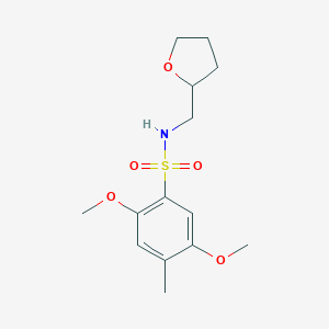 molecular formula C14H21NO5S B497609 2,5-dimethoxy-4-methyl-N-(tetrahydro-2-furanylmethyl)benzenesulfonamide CAS No. 873579-21-6