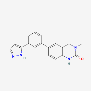 3-methyl-6-[3-(1H-pyrazol-3-yl)phenyl]-3,4-dihydro-2(1H)-quinazolinone