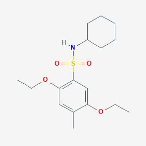 molecular formula C17H27NO4S B497610 N-cyclohexyl-2,5-diethoxy-4-methylbenzenesulfonamide CAS No. 873578-20-2