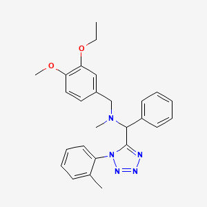 molecular formula C26H29N5O2 B4976103 (3-ethoxy-4-methoxybenzyl)methyl[[1-(2-methylphenyl)-1H-tetrazol-5-yl](phenyl)methyl]amine 