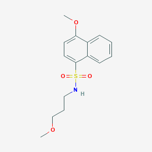 molecular formula C15H19NO4S B4976109 4-methoxy-N-(3-methoxypropyl)-1-naphthalenesulfonamide 