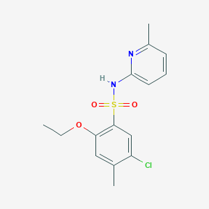molecular formula C15H17ClN2O3S B497616 5-chloro-2-ethoxy-4-methyl-N-(6-methyl-2-pyridinyl)benzenesulfonamide CAS No. 873679-54-0