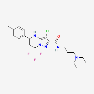 3-chloro-N-[3-(diethylamino)propyl]-5-(4-methylphenyl)-7-(trifluoromethyl)-4,5,6,7-tetrahydropyrazolo[1,5-a]pyrimidine-2-carboxamide