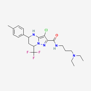 3-CHLORO-N-[3-(DIETHYLAMINO)PROPYL]-5-(4-METHYLPHENYL)-7-(TRIFLUOROMETHYL)-4H,5H,6H,7H-PYRAZOLO[1,5-A]PYRIMIDINE-2-CARBOXAMIDE