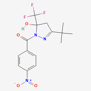 5-TERT-BUTYL-2-(4-NITROBENZOYL)-3-(TRIFLUOROMETHYL)-4H-PYRAZOL-3-OL