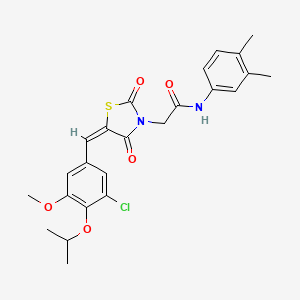 molecular formula C24H25ClN2O5S B4976210 2-[5-(3-chloro-4-isopropoxy-5-methoxybenzylidene)-2,4-dioxo-1,3-thiazolidin-3-yl]-N-(3,4-dimethylphenyl)acetamide 