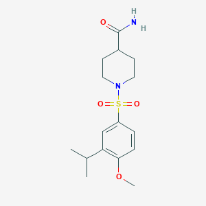 molecular formula C16H24N2O4S B497622 1-[(3-Isopropyl-4-methoxyphenyl)sulfonyl]-4-piperidinecarboxamide CAS No. 879047-97-9