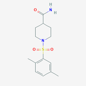 molecular formula C14H20N2O3S B497623 1-(2,5-Dimethylphenyl)sulfonylpiperidine-4-carboxamide CAS No. 903254-51-3