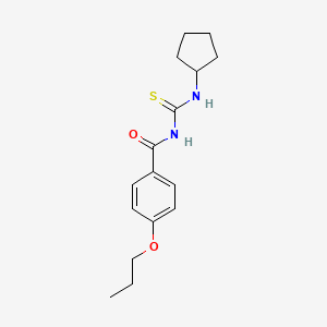 molecular formula C16H22N2O2S B4976233 N-[(cyclopentylamino)carbonothioyl]-4-propoxybenzamide 