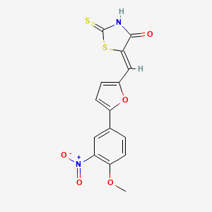 5-{[5-(4-methoxy-3-nitrophenyl)-2-furyl]methylene}-2-thioxo-1,3-thiazolidin-4-one