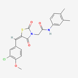 molecular formula C21H19ClN2O4S B4976246 2-[5-(3-chloro-4-methoxybenzylidene)-2,4-dioxo-1,3-thiazolidin-3-yl]-N-(3,4-dimethylphenyl)acetamide 