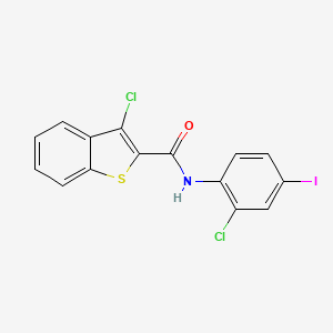 molecular formula C15H8Cl2INOS B4976260 3-chloro-N-(2-chloro-4-iodophenyl)-1-benzothiophene-2-carboxamide 