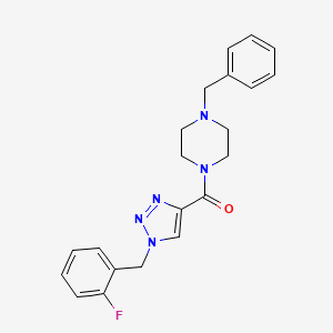 molecular formula C21H22FN5O B4976281 1-benzyl-4-{[1-(2-fluorobenzyl)-1H-1,2,3-triazol-4-yl]carbonyl}piperazine 