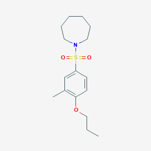 molecular formula C16H25NO3S B497630 1-((3-Methyl-4-propoxyphenyl)sulfonyl)azepane CAS No. 898646-62-3