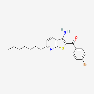 molecular formula C21H23BrN2OS B4976300 (3-amino-6-heptylthieno[2,3-b]pyridin-2-yl)(4-bromophenyl)methanone 