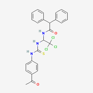 N-[1-({[(4-acetylphenyl)amino]carbonothioyl}amino)-2,2,2-trichloroethyl]-2,2-diphenylacetamide