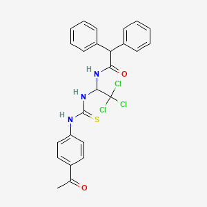 molecular formula C25H22Cl3N3O2S B4976306 N-[1-({[(4-acetylphenyl)amino]carbonothioyl}amino)-2,2,2-trichloroethyl]-2,2-diphenylacetamide 