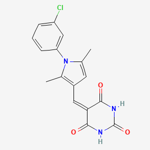 molecular formula C17H14ClN3O3 B4976309 5-{[1-(3-chlorophenyl)-2,5-dimethyl-1H-pyrrol-3-yl]methylene}-2,4,6(1H,3H,5H)-pyrimidinetrione 