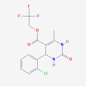 molecular formula C14H12ClF3N2O3 B4976310 2,2,2-trifluoroethyl 4-(2-chlorophenyl)-6-methyl-2-oxo-1,2,3,4-tetrahydro-5-pyrimidinecarboxylate 