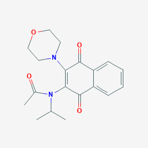 molecular formula C19H22N2O4 B4976336 N-isopropyl-N-[3-(4-morpholinyl)-1,4-dioxo-1,4-dihydro-2-naphthalenyl]acetamide 
