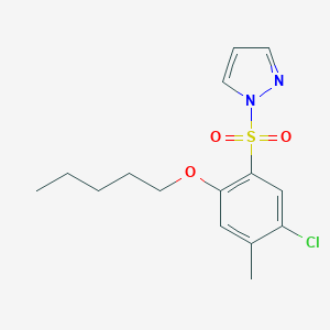 molecular formula C15H19ClN2O3S B497636 1-[5-chloro-4-methyl-2-(pentyloxy)benzenesulfonyl]-1H-pyrazole CAS No. 957502-71-5