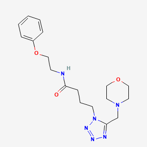 molecular formula C18H26N6O3 B4976401 4-[5-(4-morpholinylmethyl)-1H-tetrazol-1-yl]-N-(2-phenoxyethyl)butanamide 