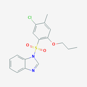 molecular formula C17H17ClN2O3S B497644 2-(1H-benzimidazol-1-ylsulfonyl)-4-chloro-5-methylphenyl propyl ether CAS No. 914243-76-8